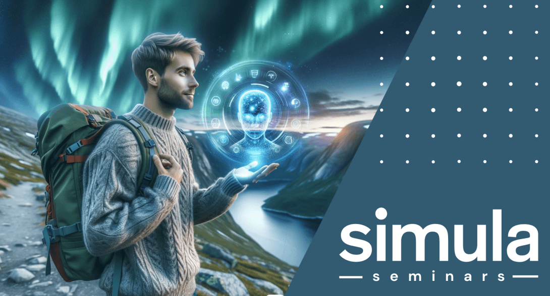 A person in Norway with technology hologram in his palm. (Image generated with Dalle-3.)